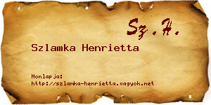 Szlamka Henrietta névjegykártya