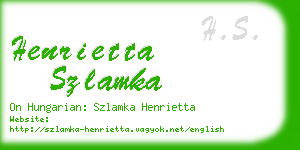 henrietta szlamka business card